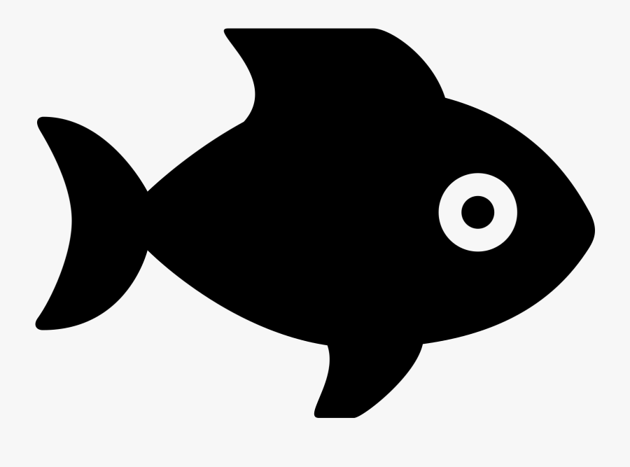 Fish Food Clipart Black And White - Black Fish Icon, Transparent Clipart