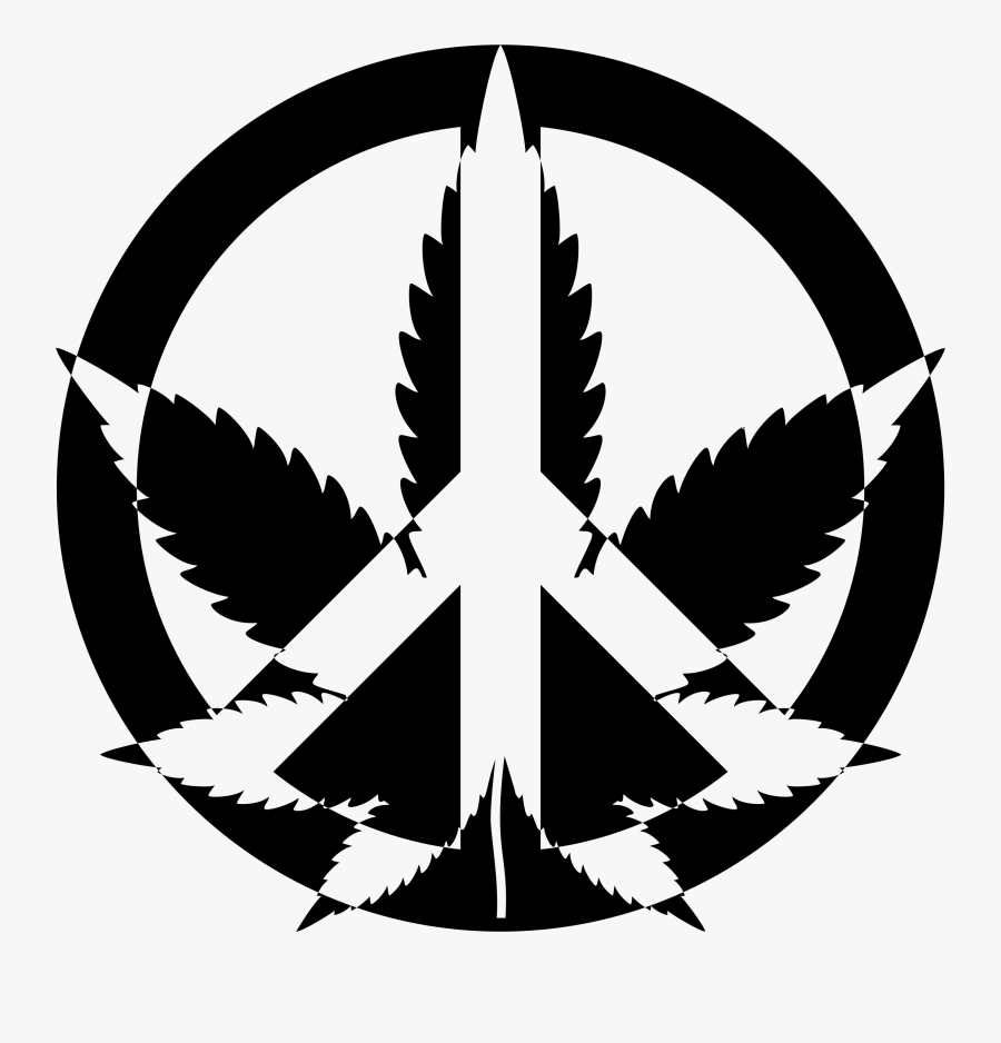Plant,leaf,symmetry - Peace Weed Logo, Transparent Clipart