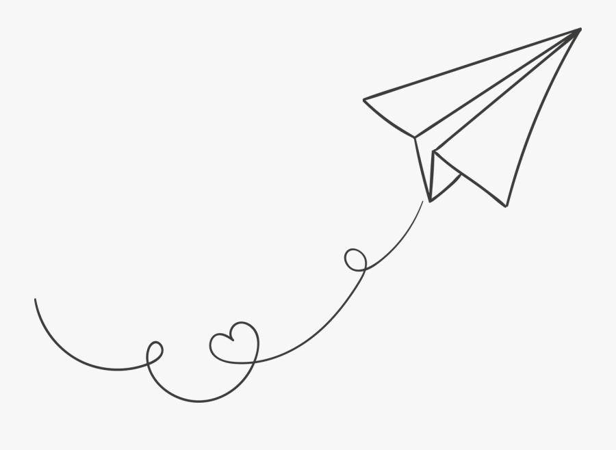 Paper Airplane Clipart Black And White, Transparent Clipart