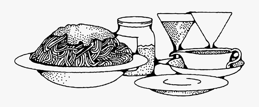 Line Art,drinkware,food - Spaghetti Clipart, Transparent Clipart