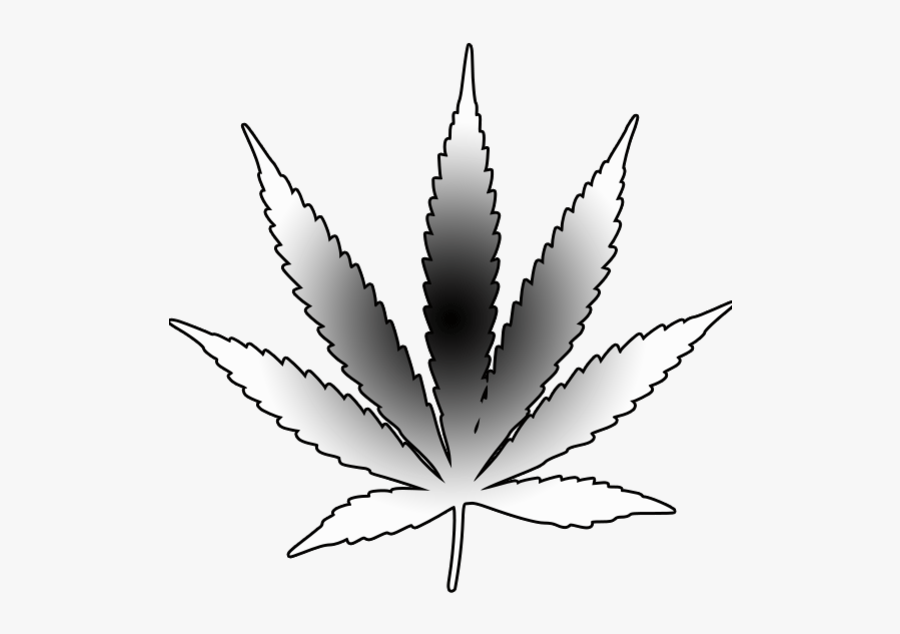 Weed Clipart Leaf Outline - Pot Leaf Tattoo Outline, Transparent Clipart