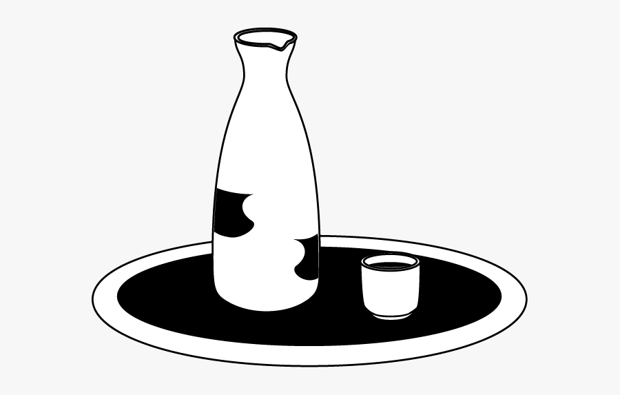 Food Clipart White - Japanese Sake Clipart Black And White, Transparent Clipart