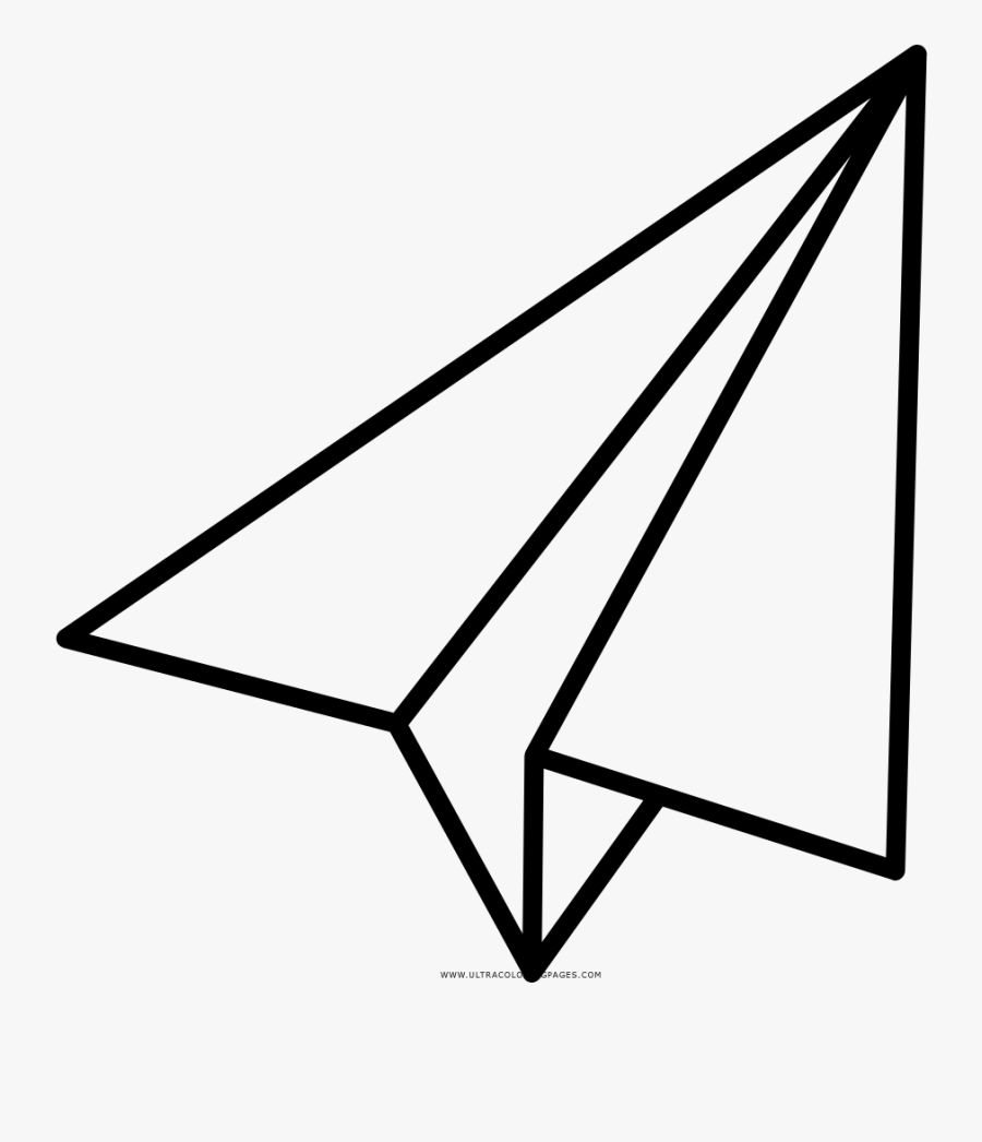 Paper Airplane Coloring Page , Transparent Cartoons - Coloring Page Paper Plane, Transparent Clipart