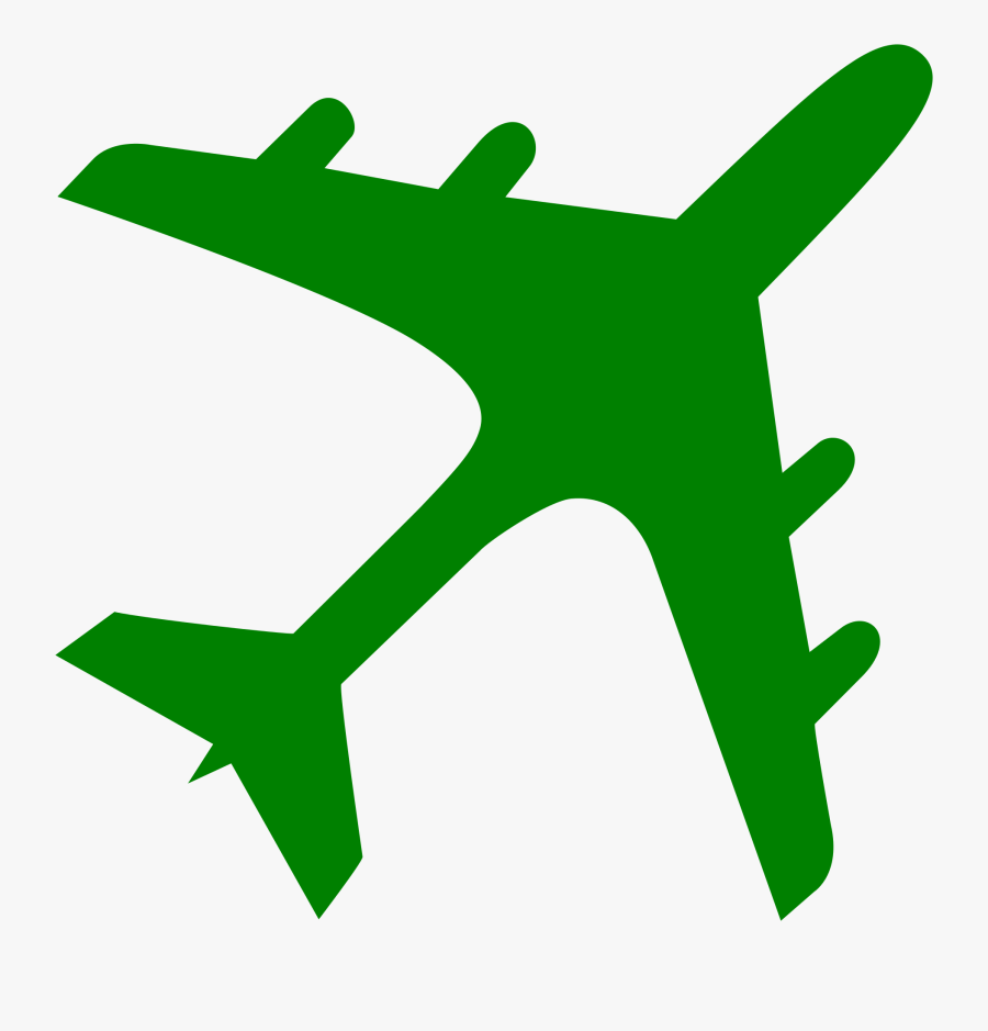 Airplane Silhouette Green - Airplane Silhouette, Transparent Clipart