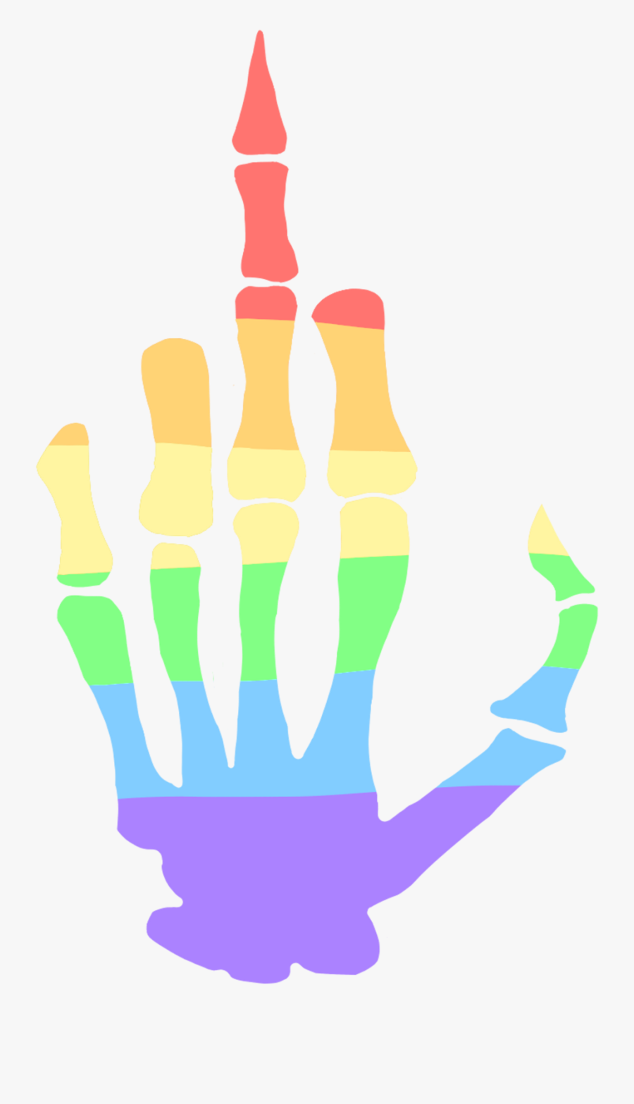 Transparent Skeletal Middle Finger Pride Flags I - Middle Finger Transparent, Transparent Clipart