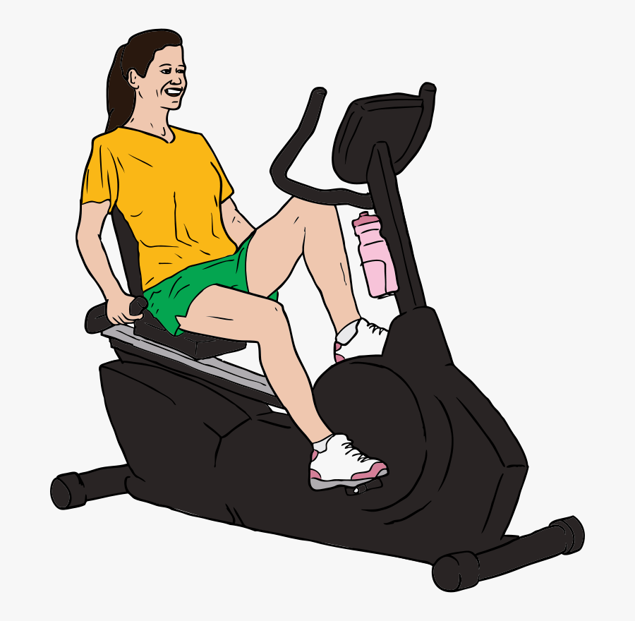Woman On Exercise Bike - Exercise Bike Clip Art, Transparent Clipart