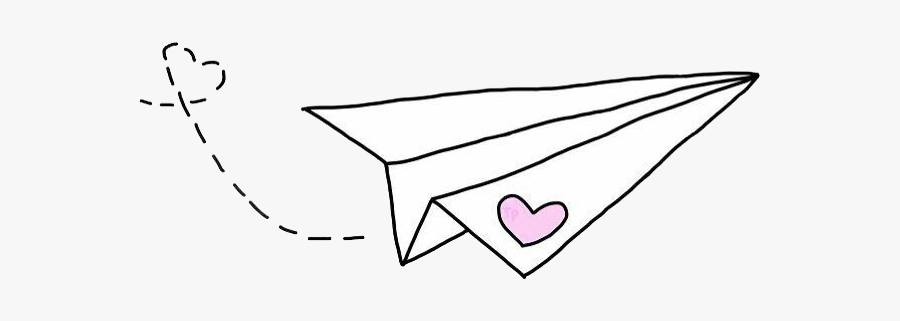 Heart We It Paper Airplane White Clipart - Paper Airplane Heart White, Transparent Clipart