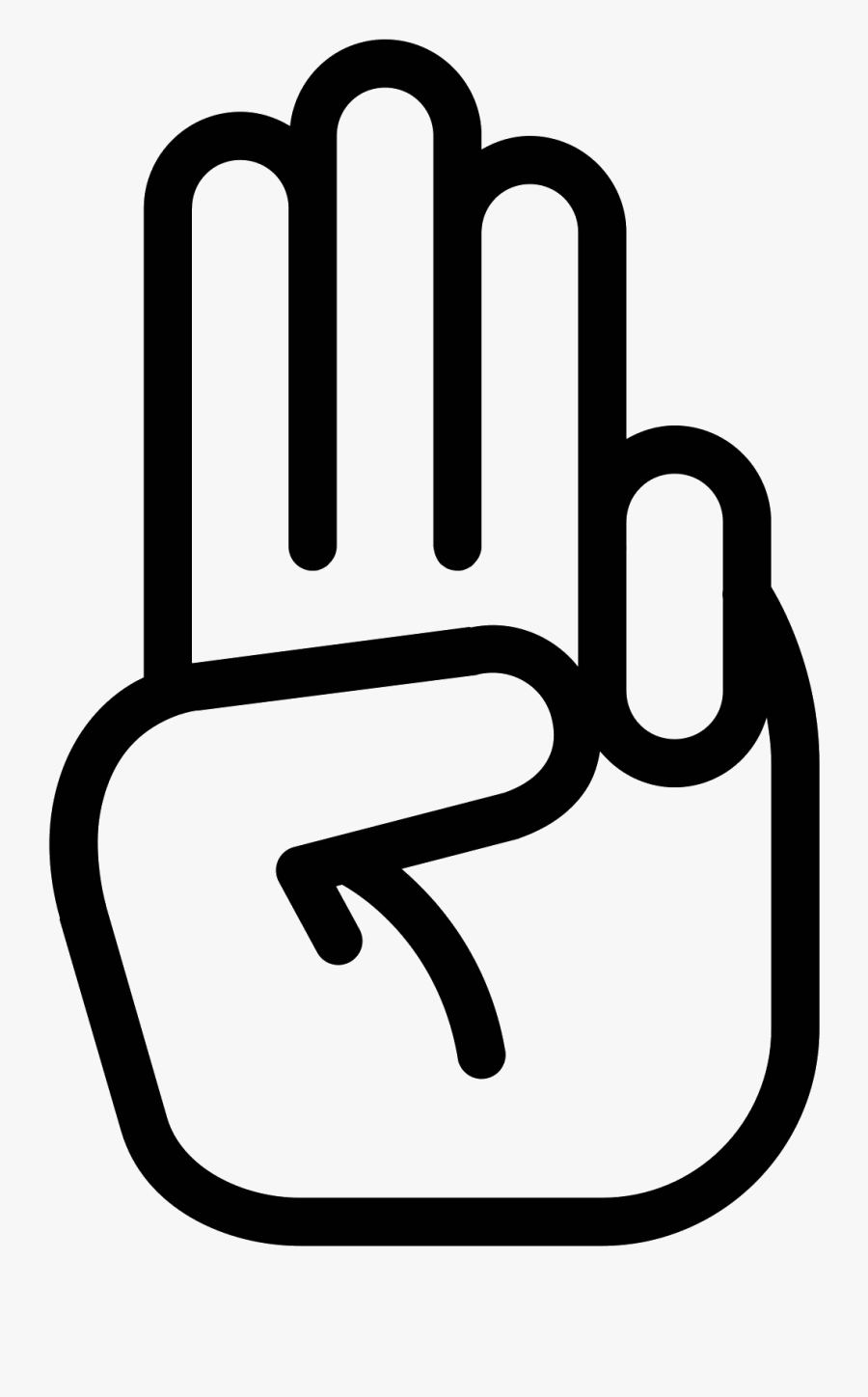Finger Vector - 3 Finger Icon, Transparent Clipart