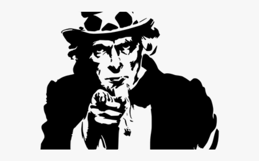 Middle Finger Clipart - Uncle Sam Pointing, Transparent Clipart