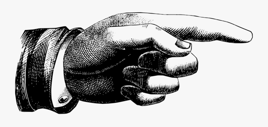 Pointing Hand Clipart - Transparent Background Finger Point , Free