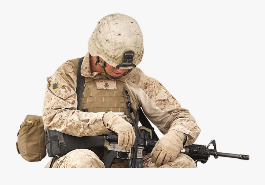 Soldier, Thoughtful, Exhausted, Rifle - Energy Drinks Us Soldier, Transparent Clipart