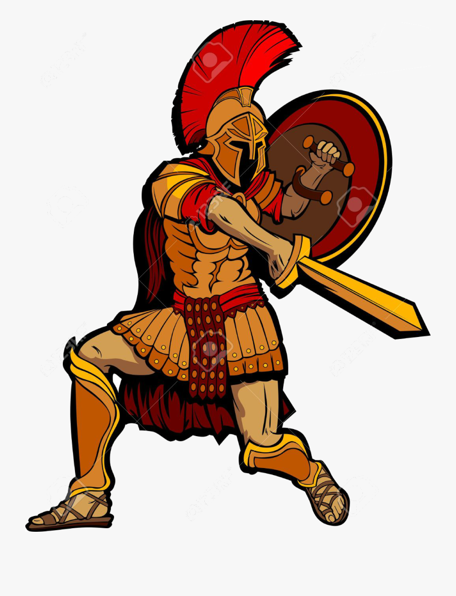 Transparent Roman Soldier Png - Roman Soldier With Sword, Transparent Clipart