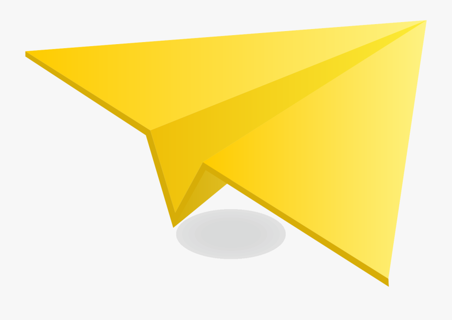 Yellow Paper Plane - Triangle, Transparent Clipart
