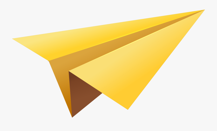 Yellow Paper Plane Png, Transparent Clipart
