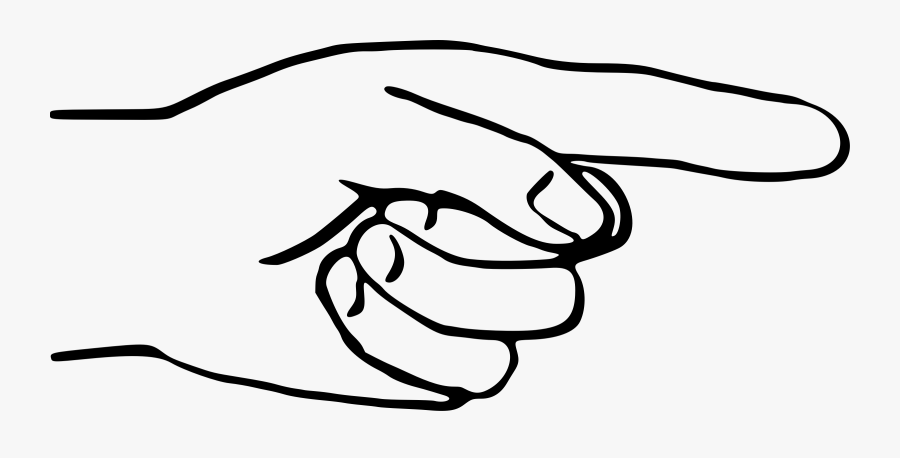 Line Art,head,art - Clip Art Pointed Hand, Transparent Clipart