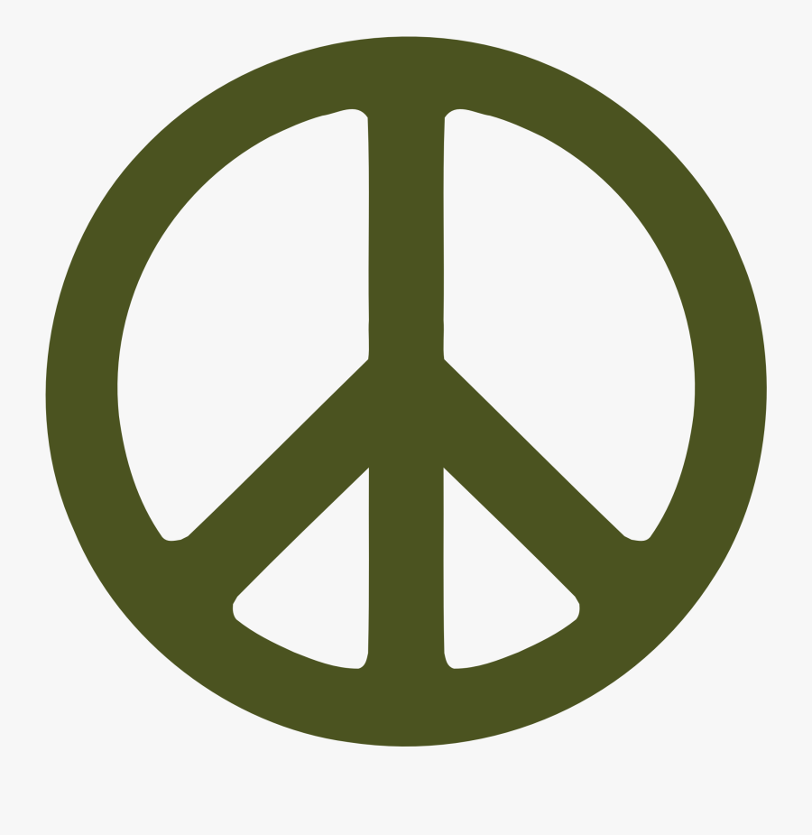 Army - Clipart - Peace Sign Dark Green, Transparent Clipart