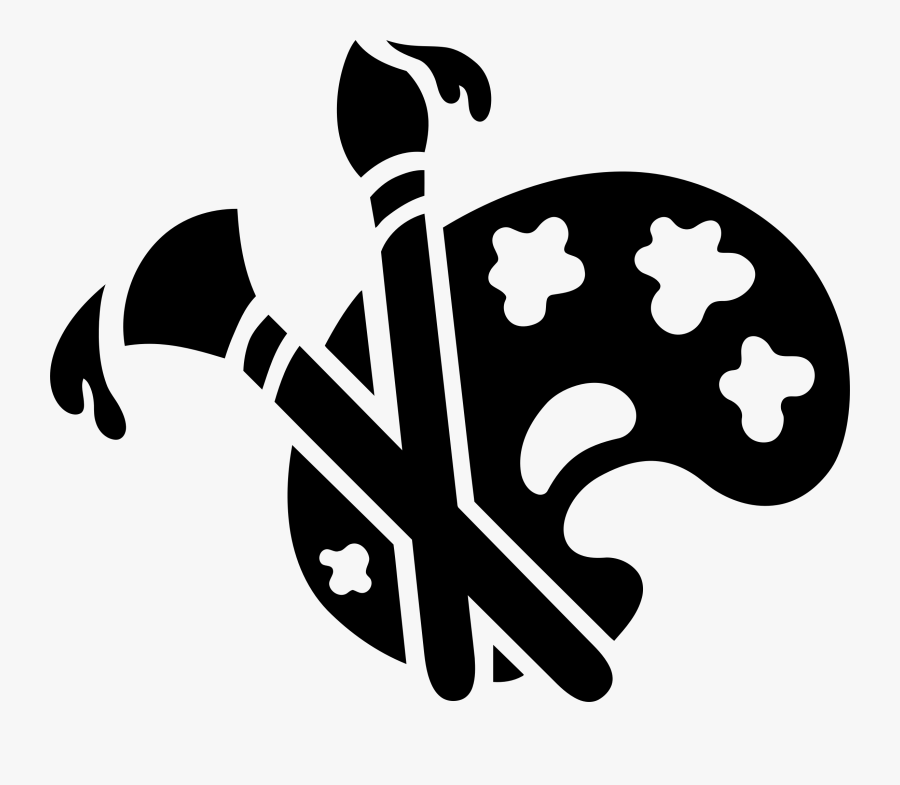 Silhouette,monochrome Photography,symbol - Paint Brush Silhouette Png, Transparent Clipart