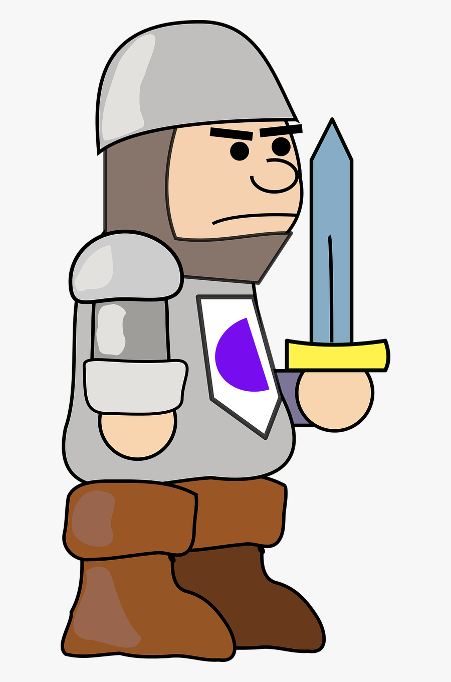 Clip Royalty Free Soldier Medium Image Png - Cartoon Middle Age Knight, Transparent Clipart