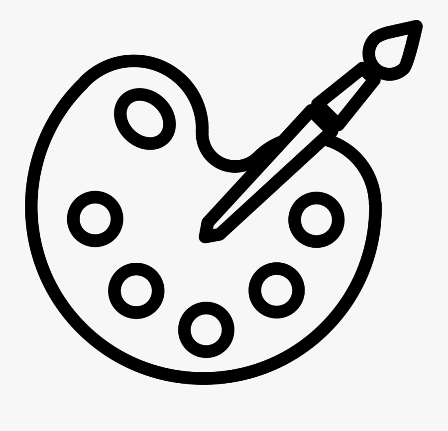 Palette With Brush Outline Outline Of Paint Brush Free