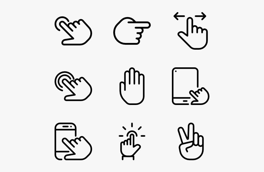 Touch Gestures, Transparent Clipart