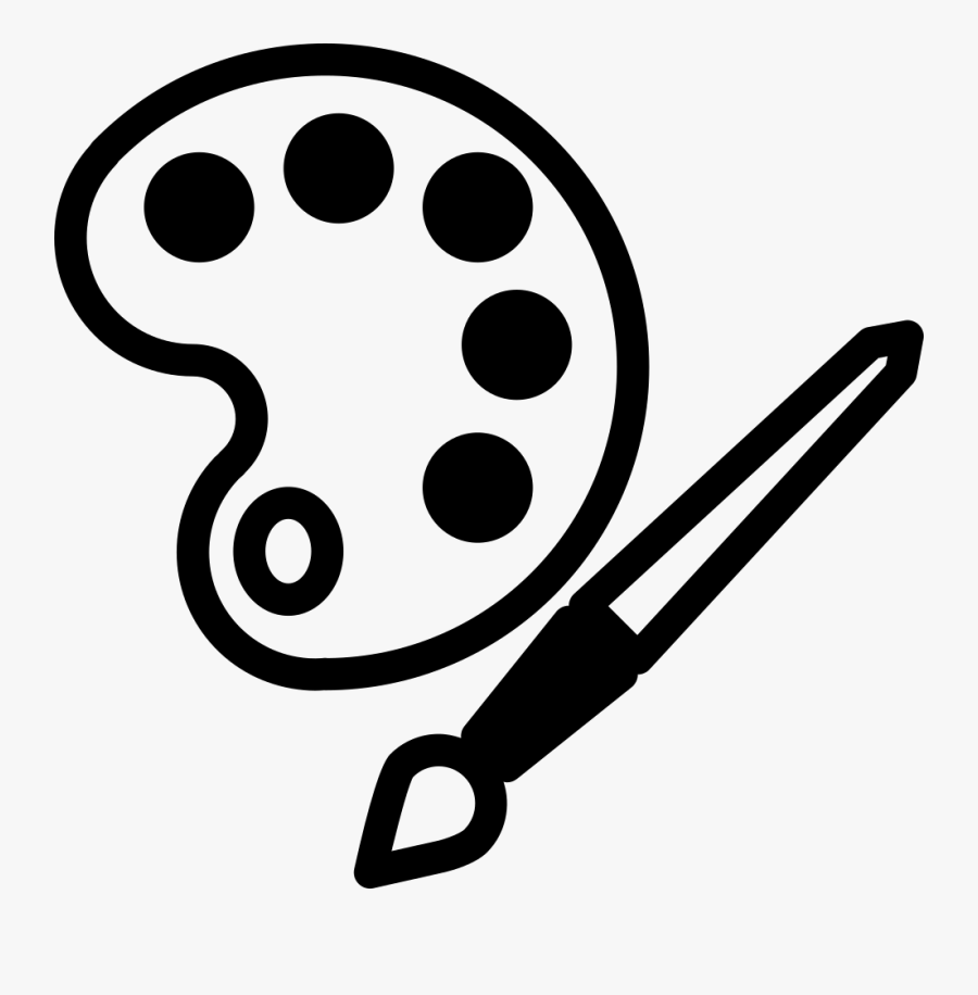Paint Icon Png - Paint Brush Black And White, Transparent Clipart