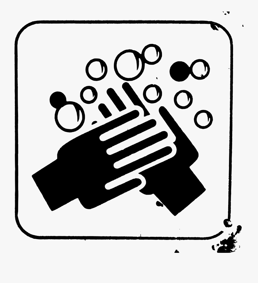 Wash Your Hands Sign Free Image - Black And White Hand Washing Clipart, Transparent Clipart