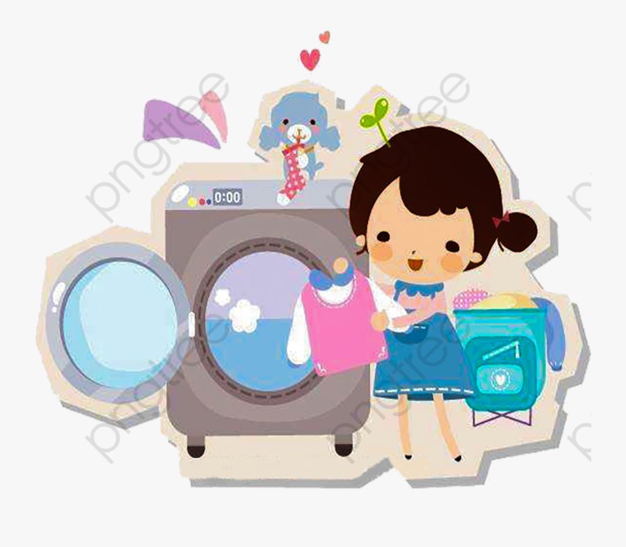 Wash Hands Clipart Cartoon Character Washing - Maquina Lavar Roupa Desenho, Transparent Clipart