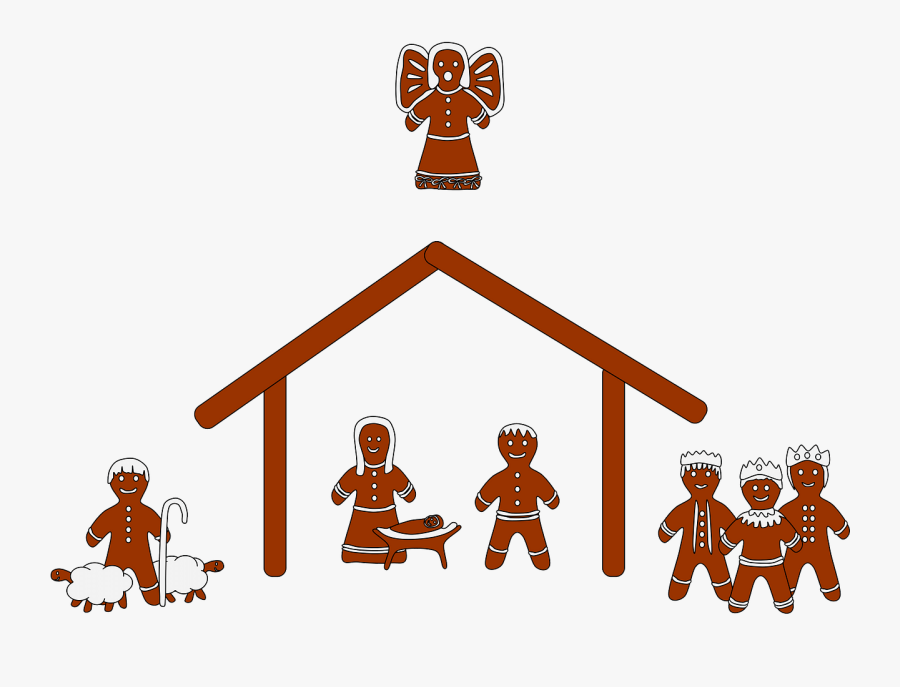 Clipart Gingerbread Nativity Png Image - Gingerbread Man Nativity Clipart, Transparent Clipart