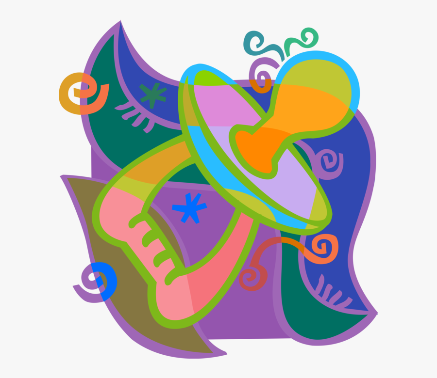 Vector Illustration Of Newborn Infant Baby Pacifier, Transparent Clipart