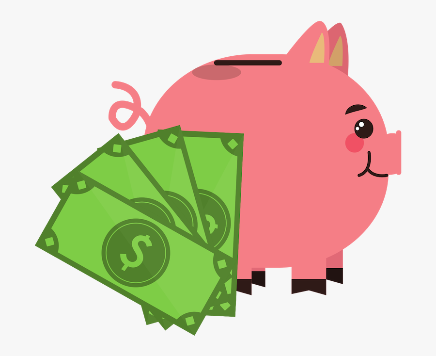 Piggy Bank - Airplane With Money Illustration, Transparent Clipart