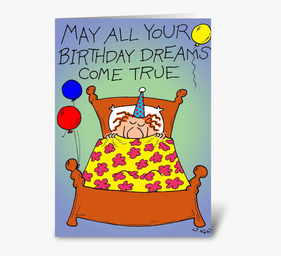 Birthday Dreams Greeting Card - Cartoon, Transparent Clipart