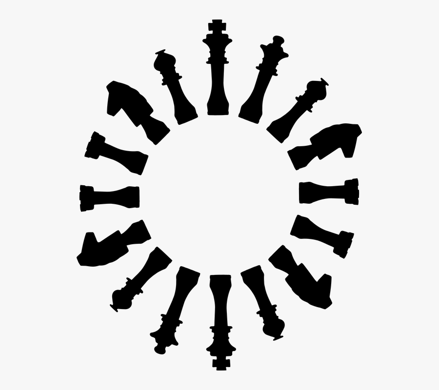 Bishop, Chess, Game, King, Knight, Pawn, Pieces, Play - Chess Pieces In A Circle, Transparent Clipart