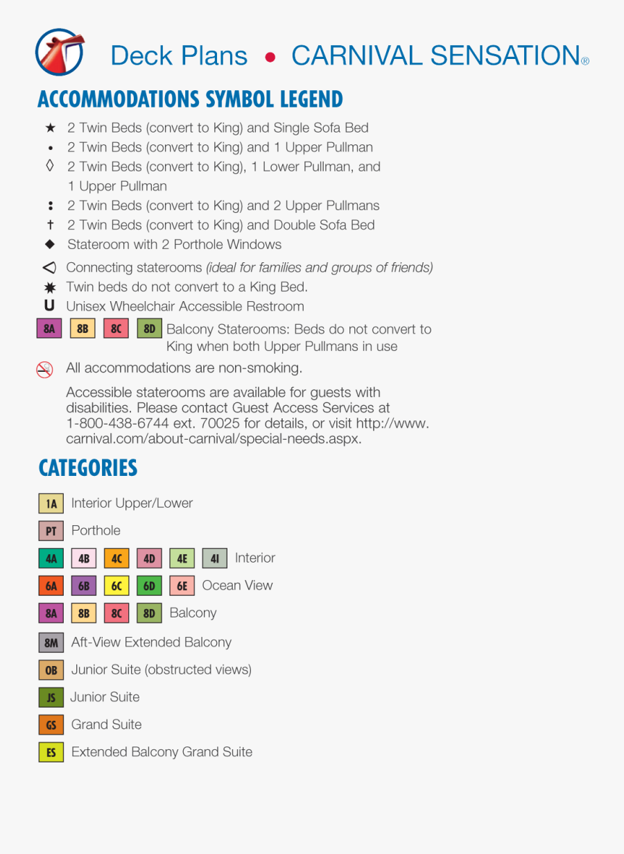 Carnival Ecstacy Ship Layout, Transparent Clipart