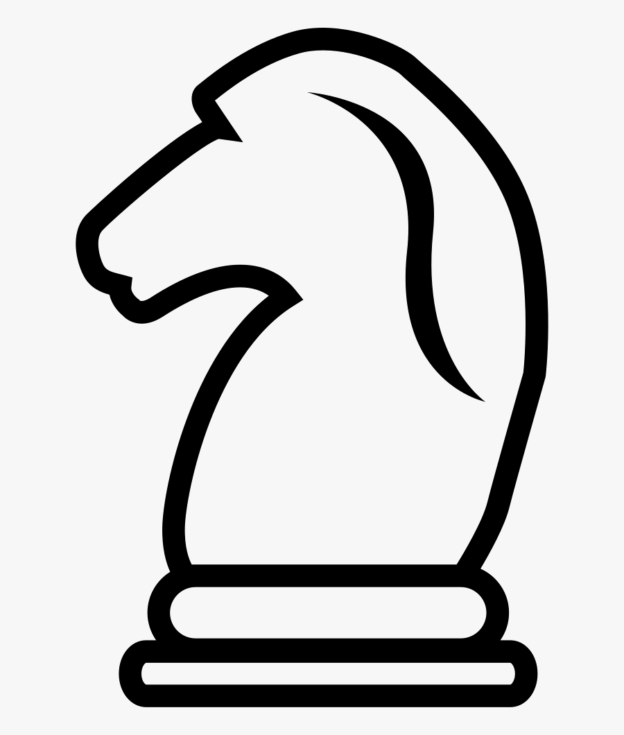 Horse Outlined Chess Piece - Pieza De Ajedrez Caballo Blanco, Transparent Clipart