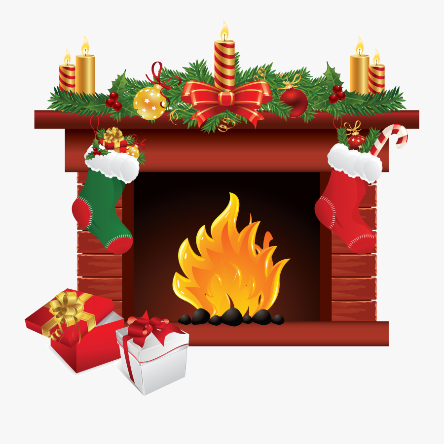 Fireplace Clipart Festive, Transparent Clipart