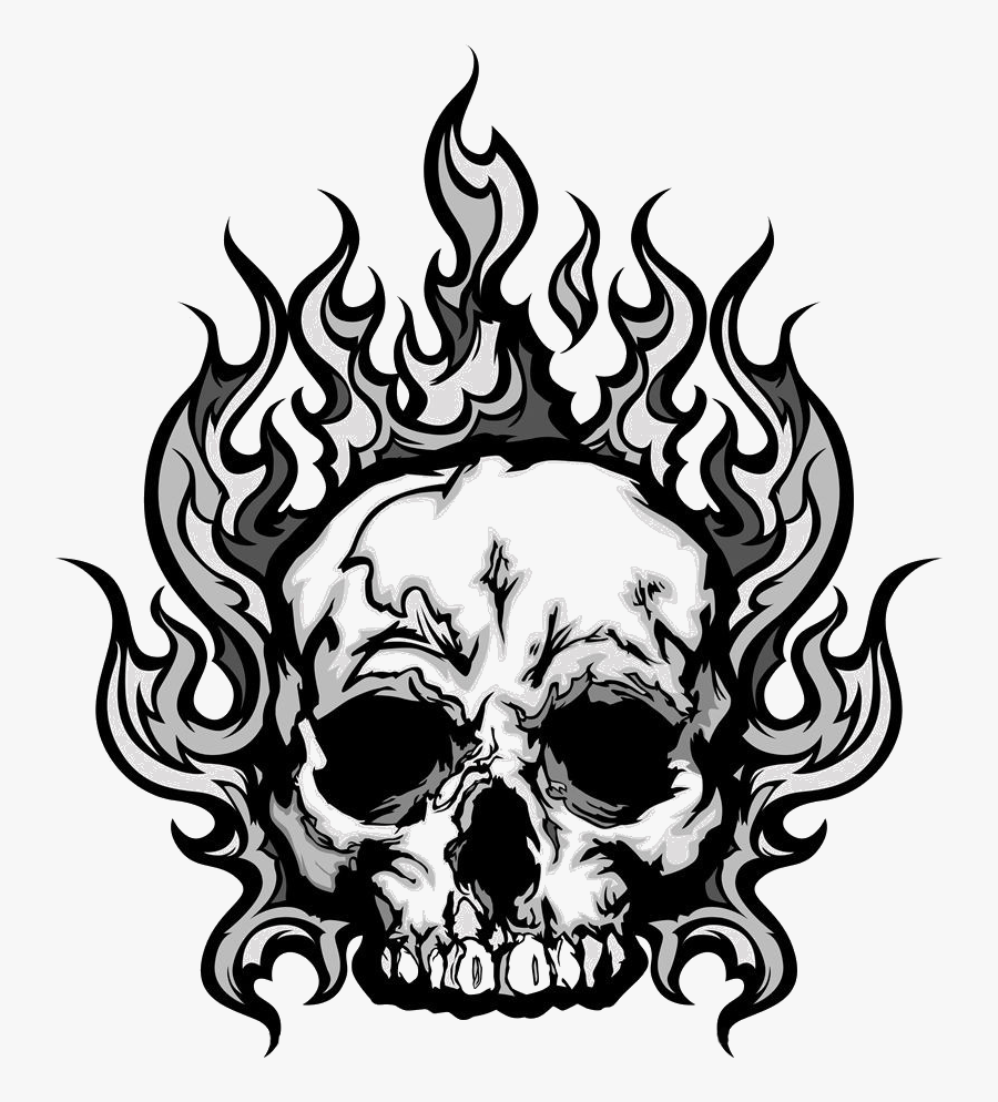 Royalty Free Stock Photography Art Cranial Royaltyfree - Skull With Fire Bl...