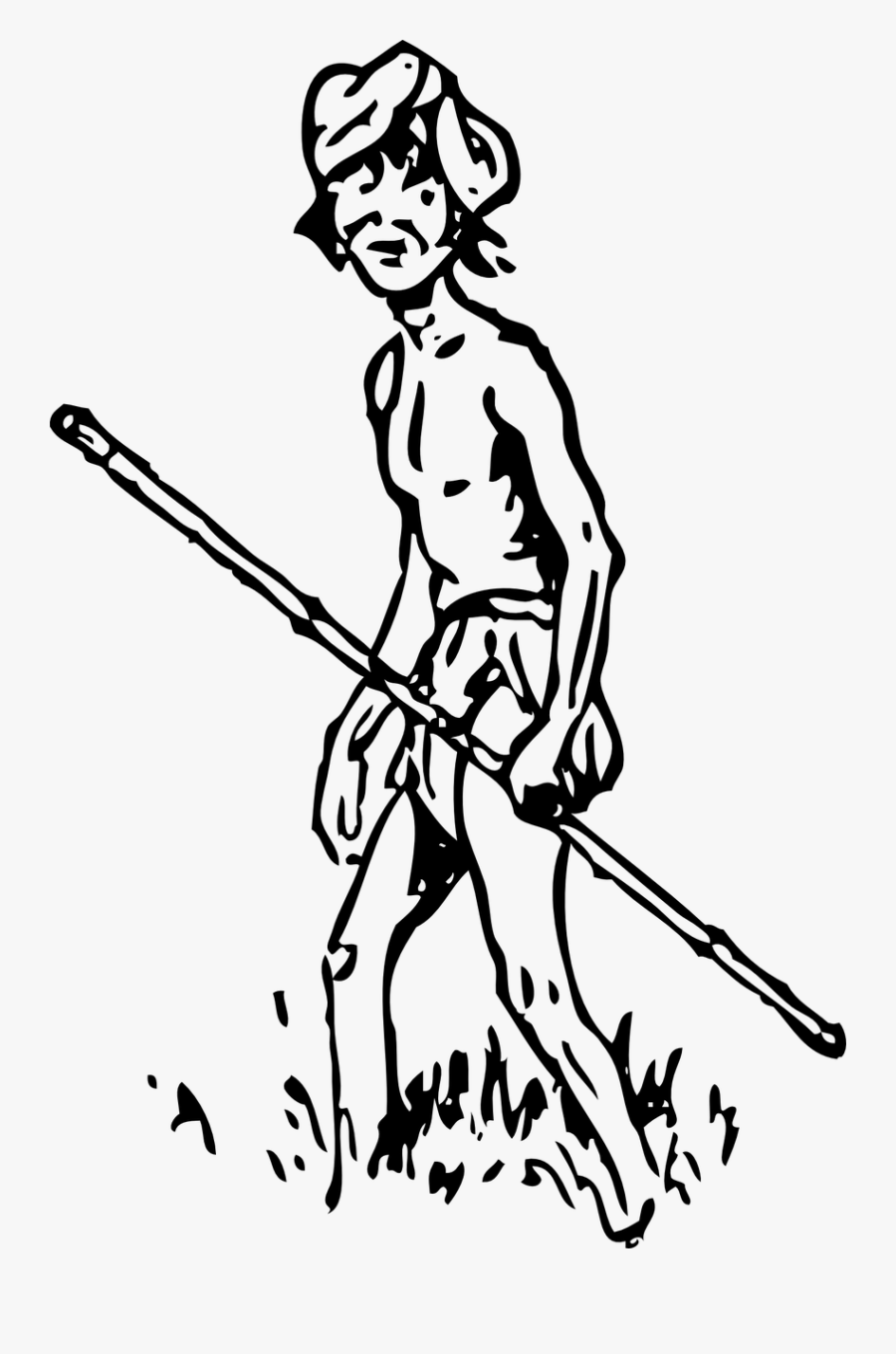 Man Stick Native Free Picture - Aboriginal People Clipart Black And White, Transparent Clipart