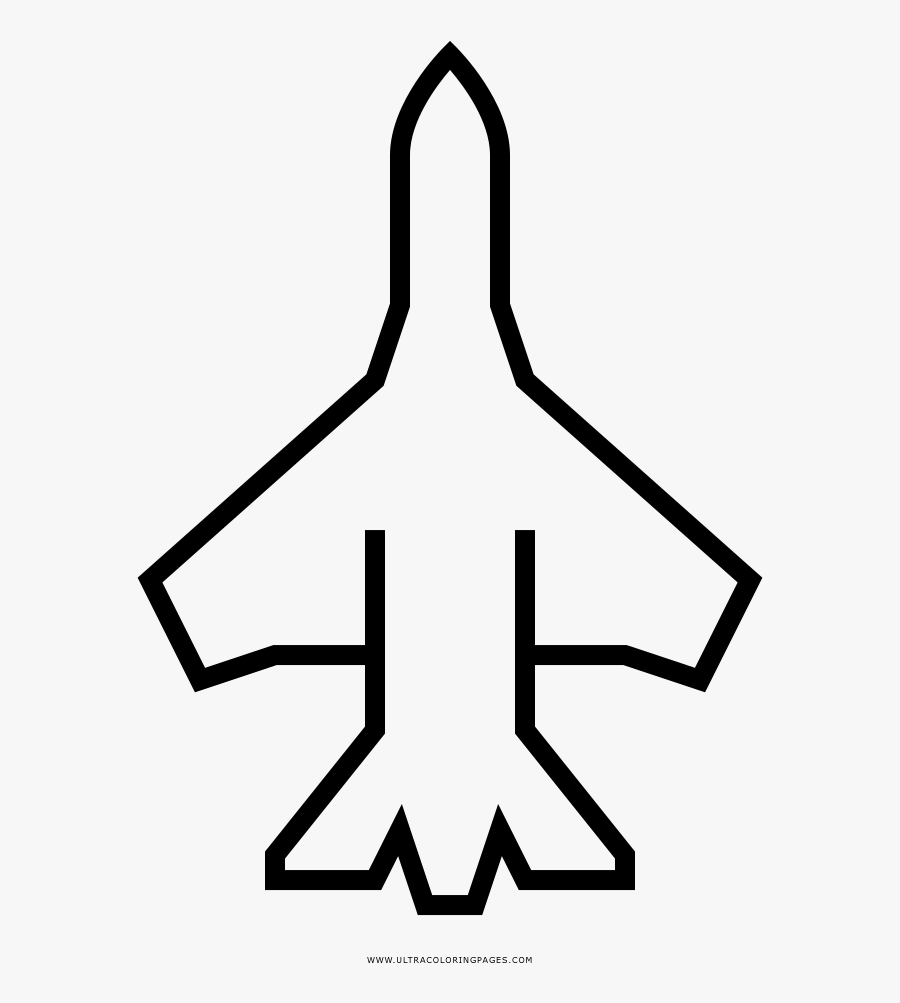 Fighter Jet Coloring Page - Line Art, Transparent Clipart
