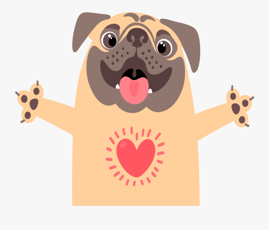 Cartoon Dog Saying Hi, Transparent Clipart