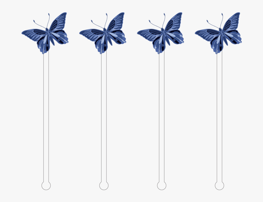 Blue Butterfly Acrylic Stir Sticks - Adonis Blue, Transparent Clipart