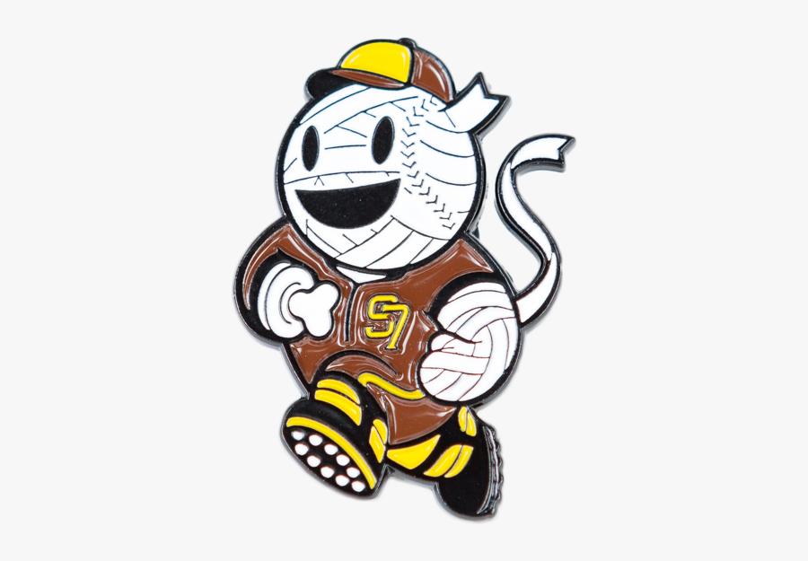 Soft Enamel Pin San Diego Baseball - Cartoon, Transparent Clipart