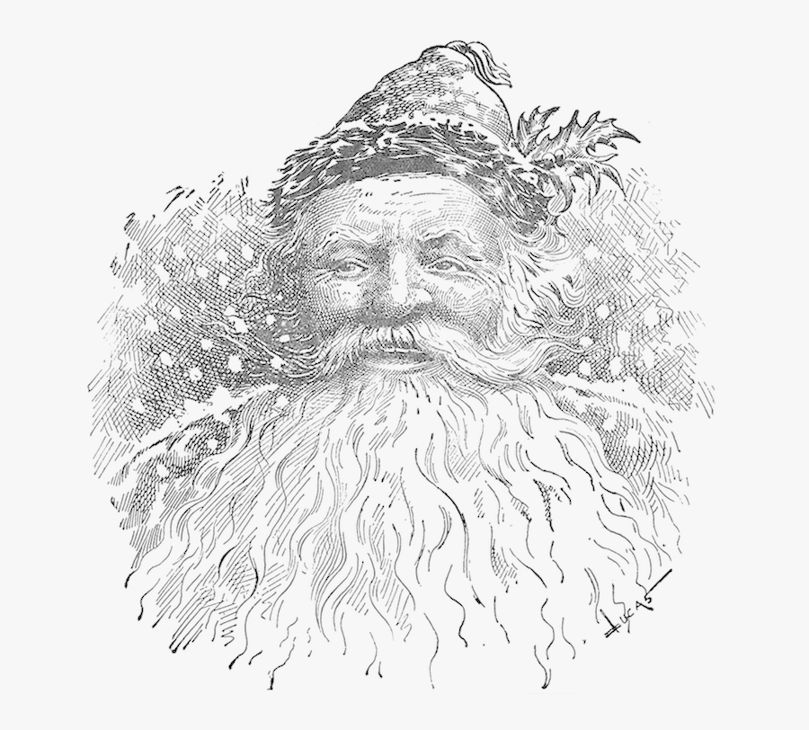 Transparent Black And White Santa, Transparent Clipart