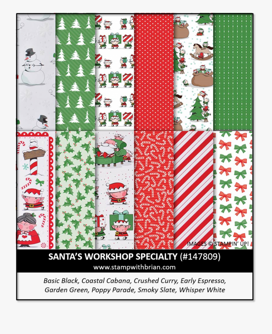 Santa"s Workshop Specialty Designer Series Paper, Stampin - Stampin Up 147816, Transparent Clipart