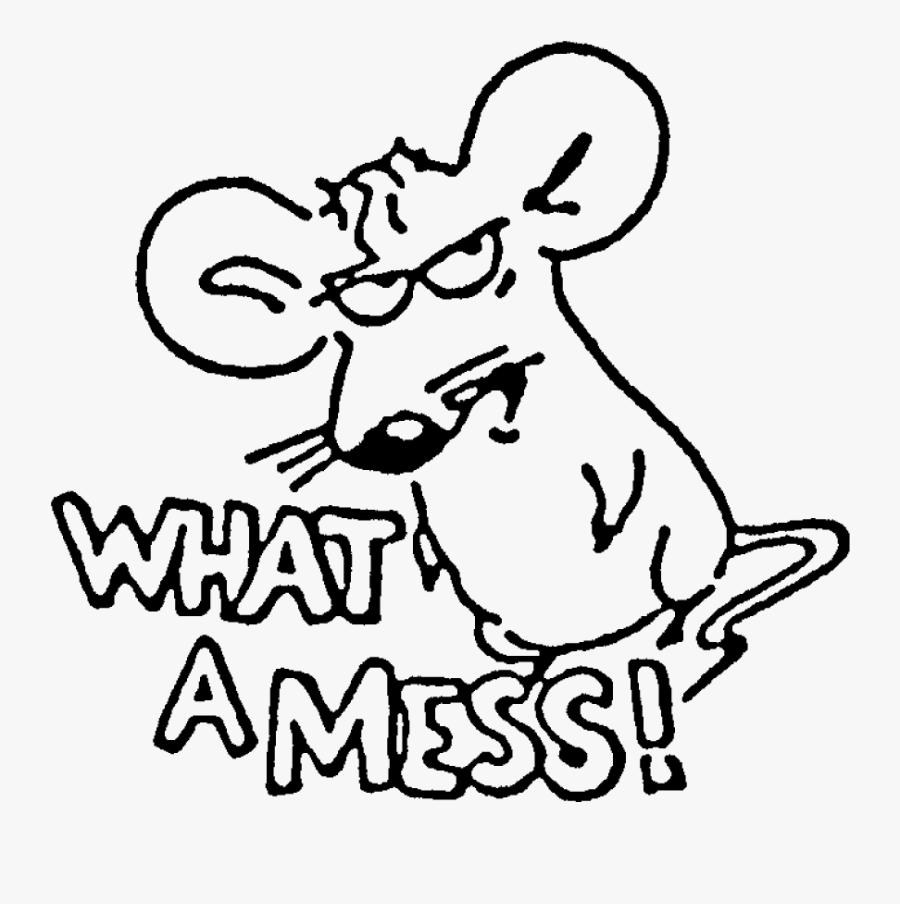 Mouse What A Mess Rubber Stamp Craft And Card Making - Mess, Transparent Clipart