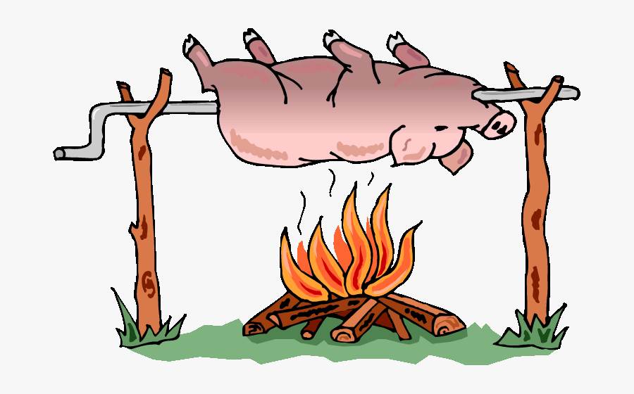 Pig On A Barbecue Pit - Clip Art Hog Roast, Transparent Clipart