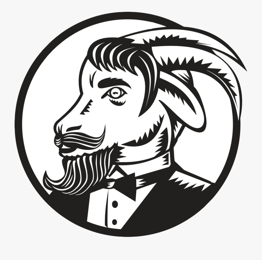 1111 - Goat Beard Tuxedo, Transparent Clipart
