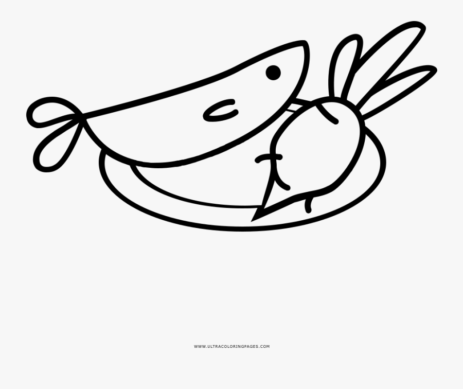 Lunch Coloring Page - Line Art, Transparent Clipart