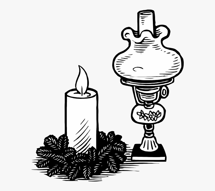 Candle, Lamp, Burning, Light, Christmas, Illustrated - Illustration, Transparent Clipart