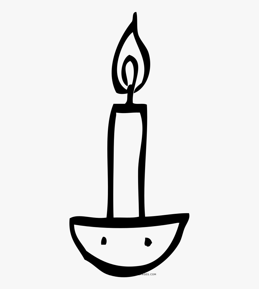 Candle Coloring Page - Ausmalbilder Kerze, Transparent Clipart