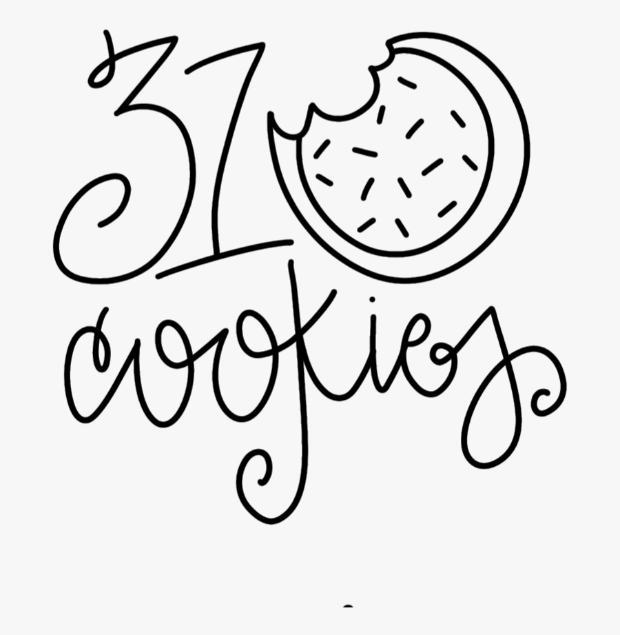 31 Cookies - Line Art, Transparent Clipart